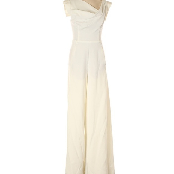 Jackie O Cap-Sleeve Belted Wide-Leg Dress Jumpsuit Sz 6 - Picture 4 of 9